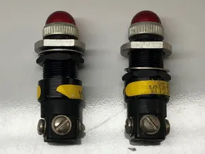2 INDICATOR PANEL PILOT LIGHTS RED PUSH TEST